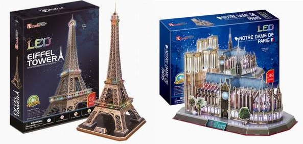 Historické pamiatky Paríža - 3D puzzle